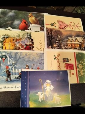 Christmas Holiday Mixed Greeting Cards - Multi Color, 12 Count, Envelopes